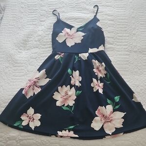 Monteau Pink Floral Sleeveless A-Line Dress